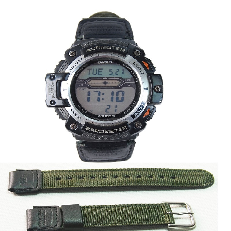 Bracelet en Nylon Bracelet de Montre Casio SGW-300 AQW-110 SGW-400H W-735H W-S200H AE-1000W AE-1200 AEQ-110W Remplacement Bracelet
