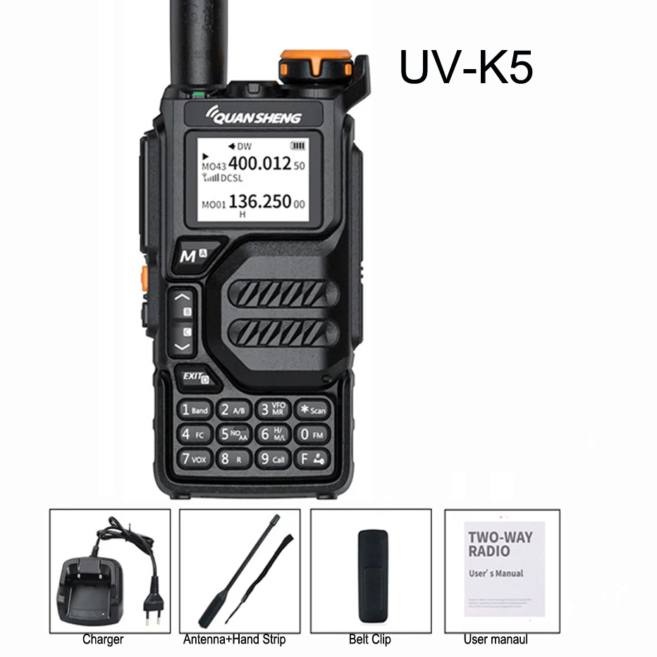 Portable Radio QUANSHENG UV-K5 UHF VHF 5W Wireless Frequency Copy NOAA Scrambler DTMF UV-K58 UV-K6 Two Way Radio: Default Title