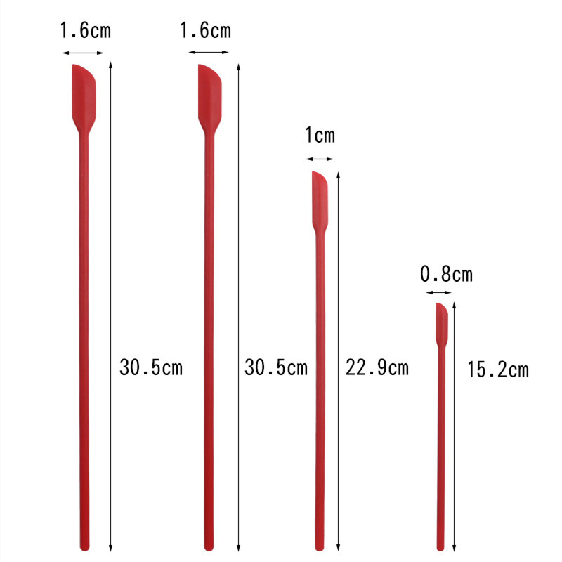 4Pcs/Set Mini Silicone Spatula Set Small Rubber Spatula Makeup Tiny Scraper Mixing Thin Jar Scraper Kitchen Bottles Sculpture