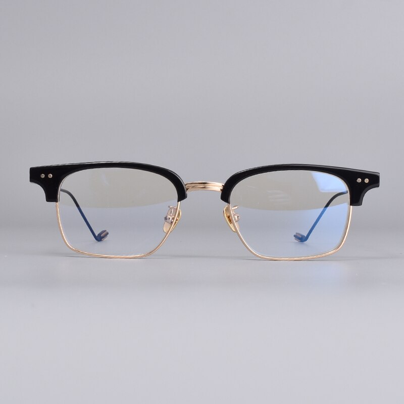 Titanium legering blide briller rammer havana kvinder mænd briller rammer til læsning nærsynethed receptpligtig linse: Sort
