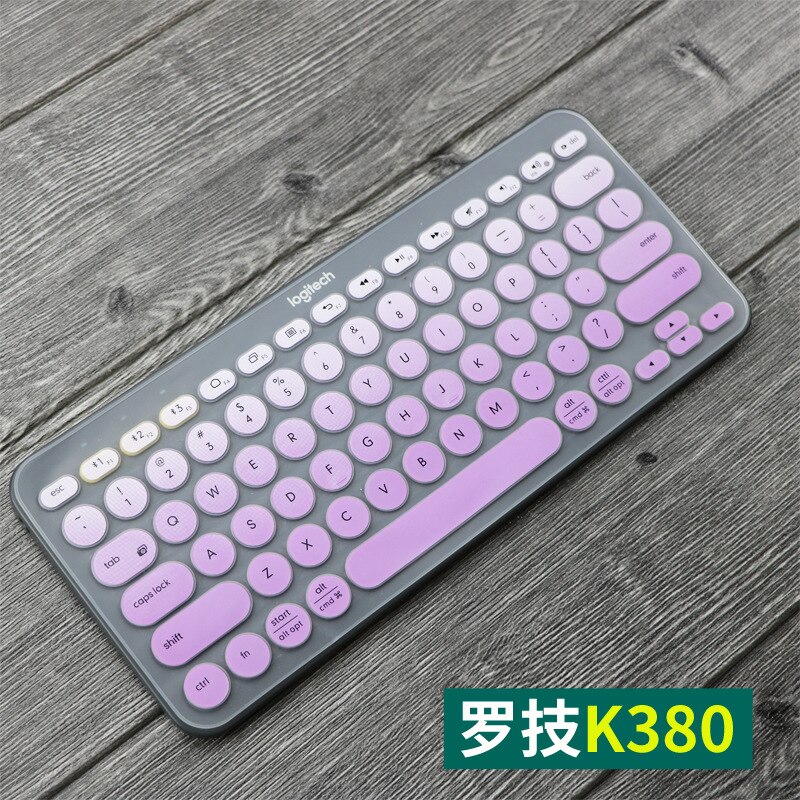 Keyboard Protector Ultra Thin Silicone Laptop Keyboard Cover Skin Protector for Logitech K380 Keyboard: fadepurple