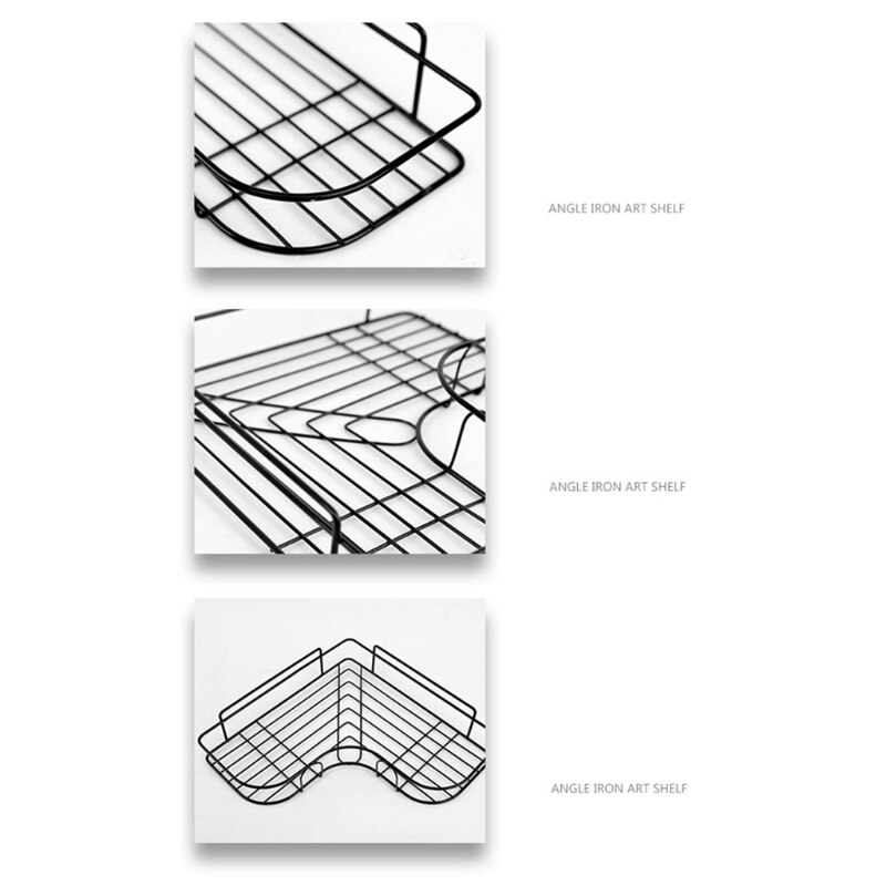 Self Adhesive Bathroom Shower Shelf Metal Wall Mounted Storage Organizer Rack Triangle Basket No Drilling