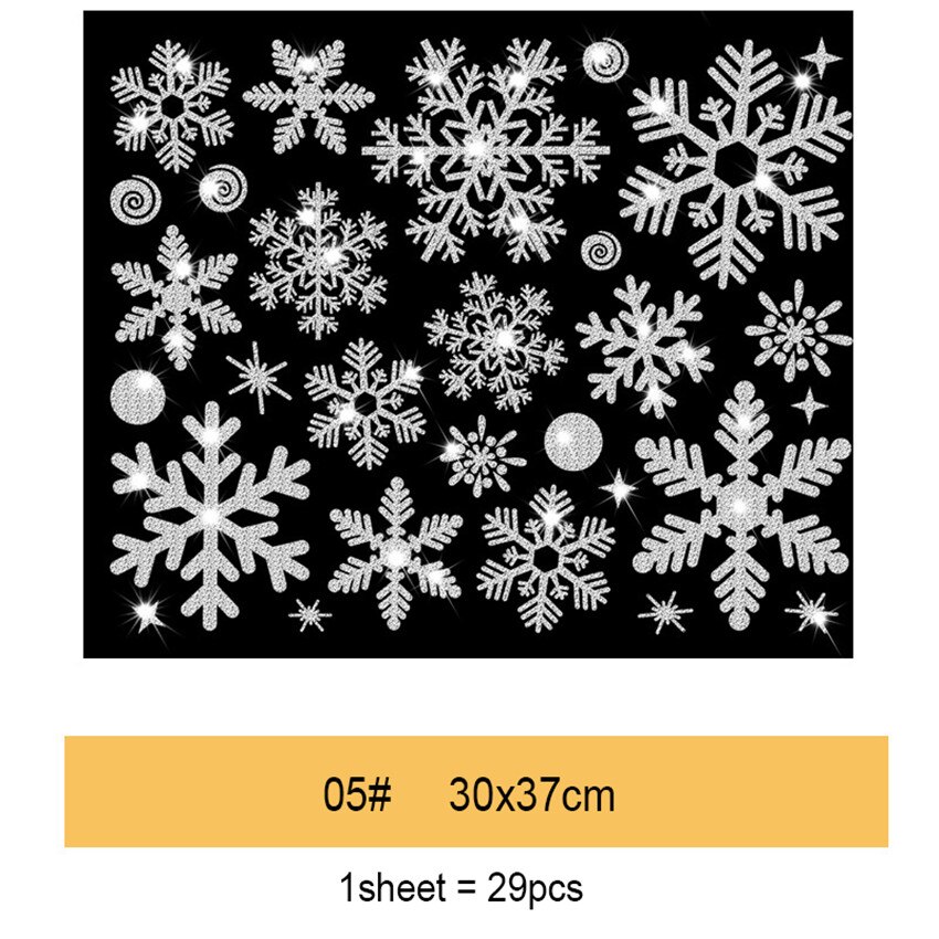 2021 efeito glitter floco de neve eletrostática adesivo natal janela adesivos parede crianças quarto decoração para casa ano novo papel