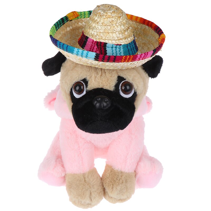 1Pcs Mini Honden Stro Hoed Sombrero Kat Zonnehoed Beach Party Stro Hoeden Honden Hawaii Stijl Hoed Voor honden Funny Acc