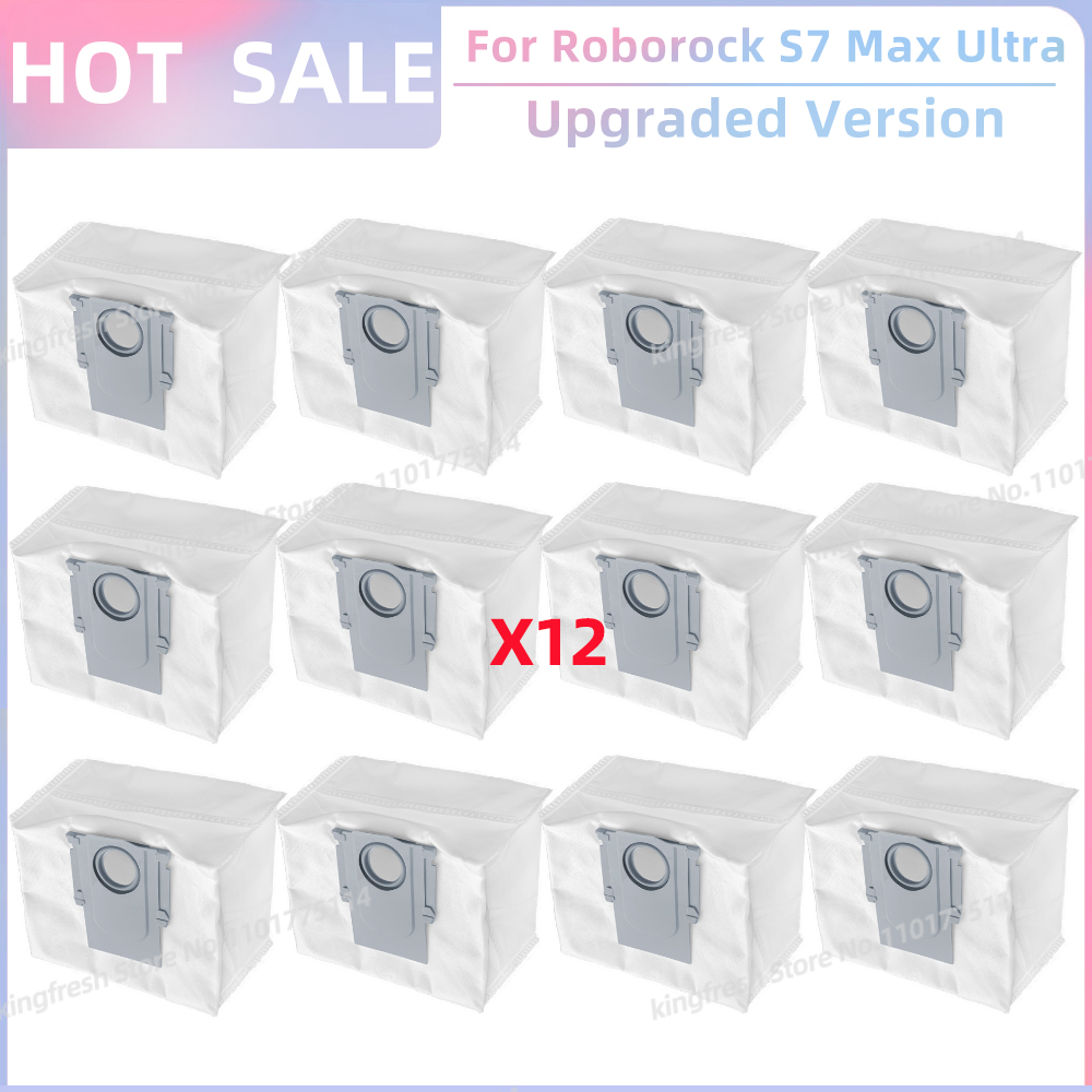 Compatible con Roborock S7 Max Ultra Q100TSC Partes de la Aspiradora Robotica Rodillo Principal Cepa Lateral Filtro HEPA Paño de Limpieza Bolsa de Polvo Replazo Accesorios: Transparente