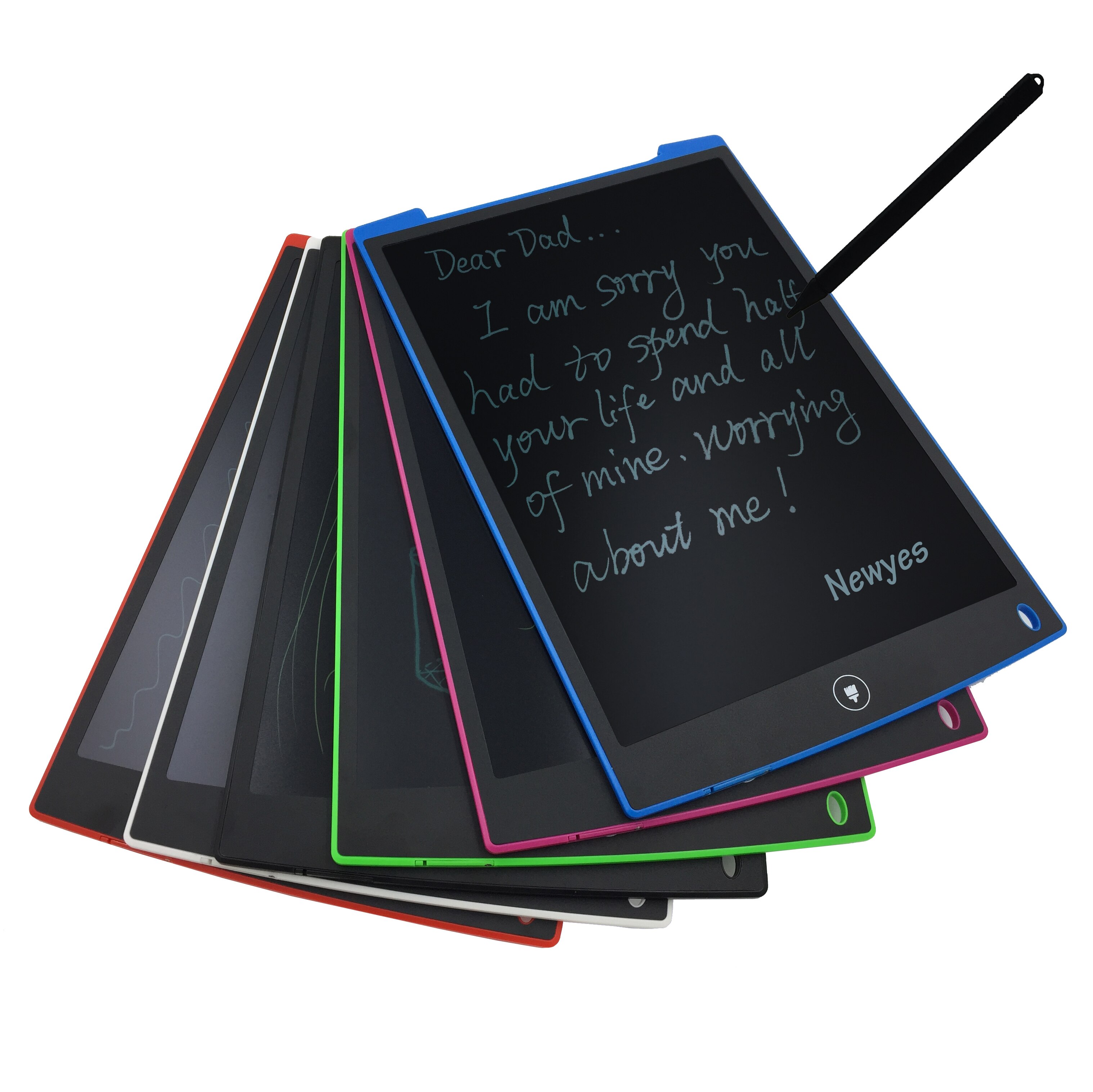 Newyes Black 12" LCD Writing Tablet eWriter Writing Drawing Board Whiteboard Bulletin Board with Sleeve Case