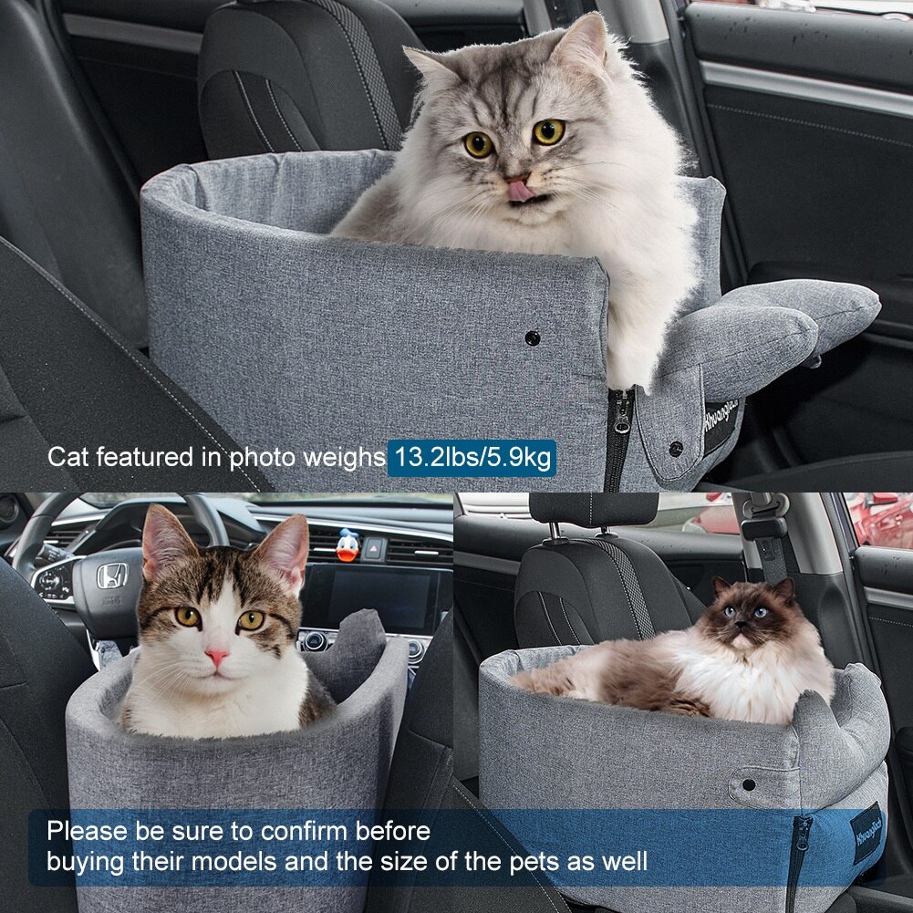 Portable Dog Car Seat Central Control Nonslip Pet Carriers Safe Armrest Box Booster Kennel Tote Cage For Puppy Dog Cat Travel