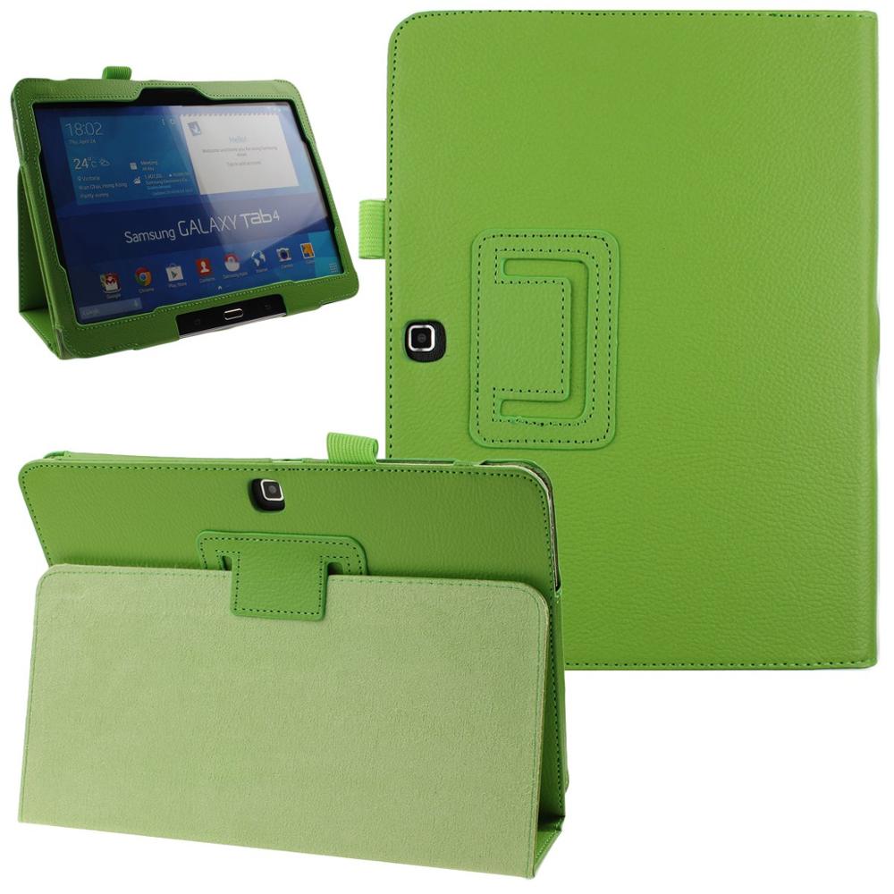 Film Pen Voor Samsung Galaxy Tab 4 10.1 Inch SM-T530 SM-T531 SM-T535 T530 T531 T533 T535 Tablet Case Beugel leather Cover: Green / Tab 4 10.1 SM-T530