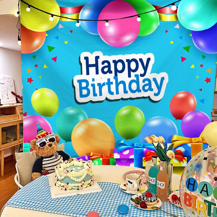 happy birthday wall decorations Tapestry wall hanging party bedroom tapestry decoration wall cloth bedroom hanging wall tapestry: F