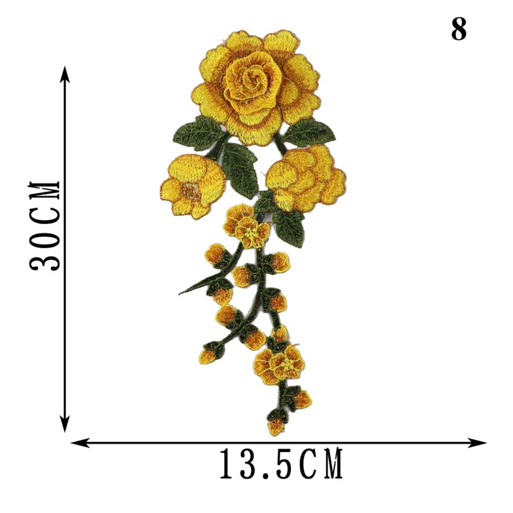 Blomst rose broderet syning på patch blomst på patch klistermærker til tøj badge dekorative syning stof applikationer