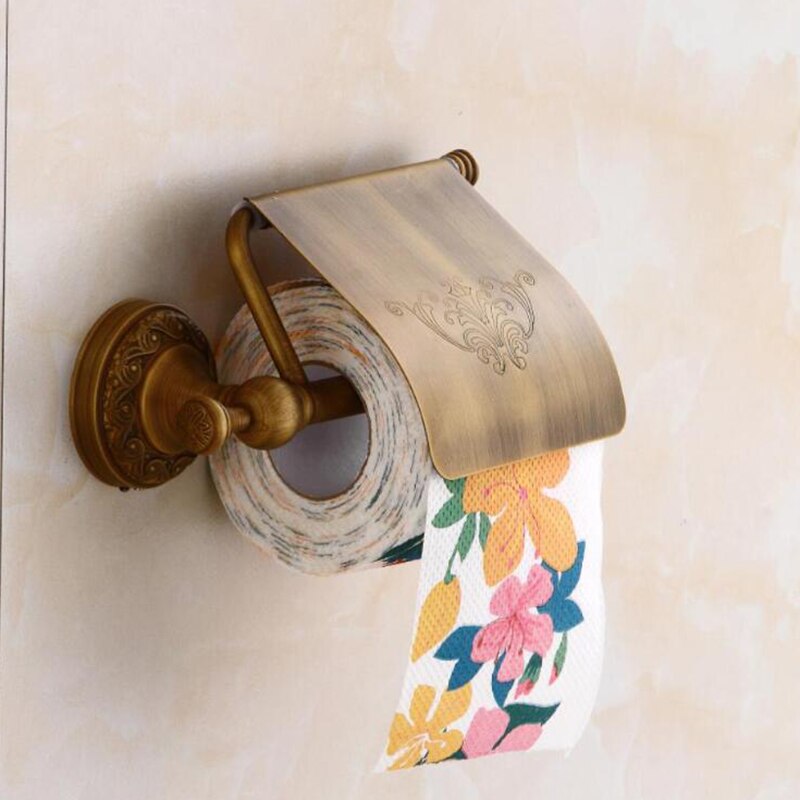 Carta Cremagliera in Ottone Massiccio Bronzo Antico anello di Tovagliolo di Carta Rotolo di Carta Cremagliera Cremagliera Della Parete Accessori per il Bagno Cremagliera Del Tessuto