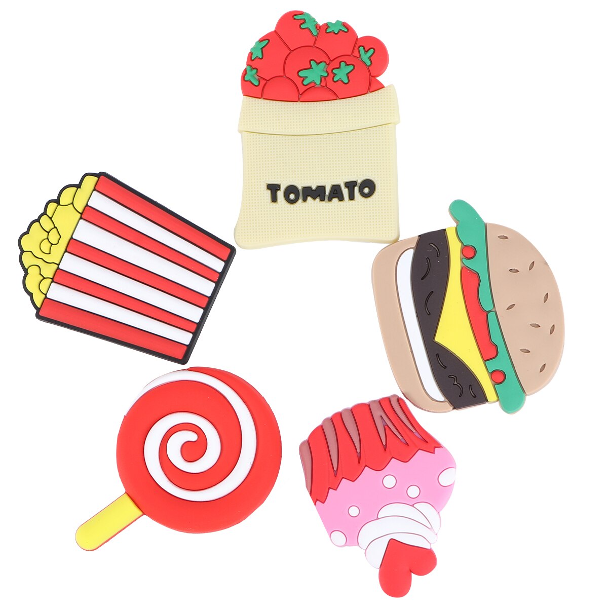 5pcs Cartoon Dessert Refrigerator Magnetic Stickers Tomatoes Bag Lollipop Fridge Stickers Posting Memo Magnets Sticker