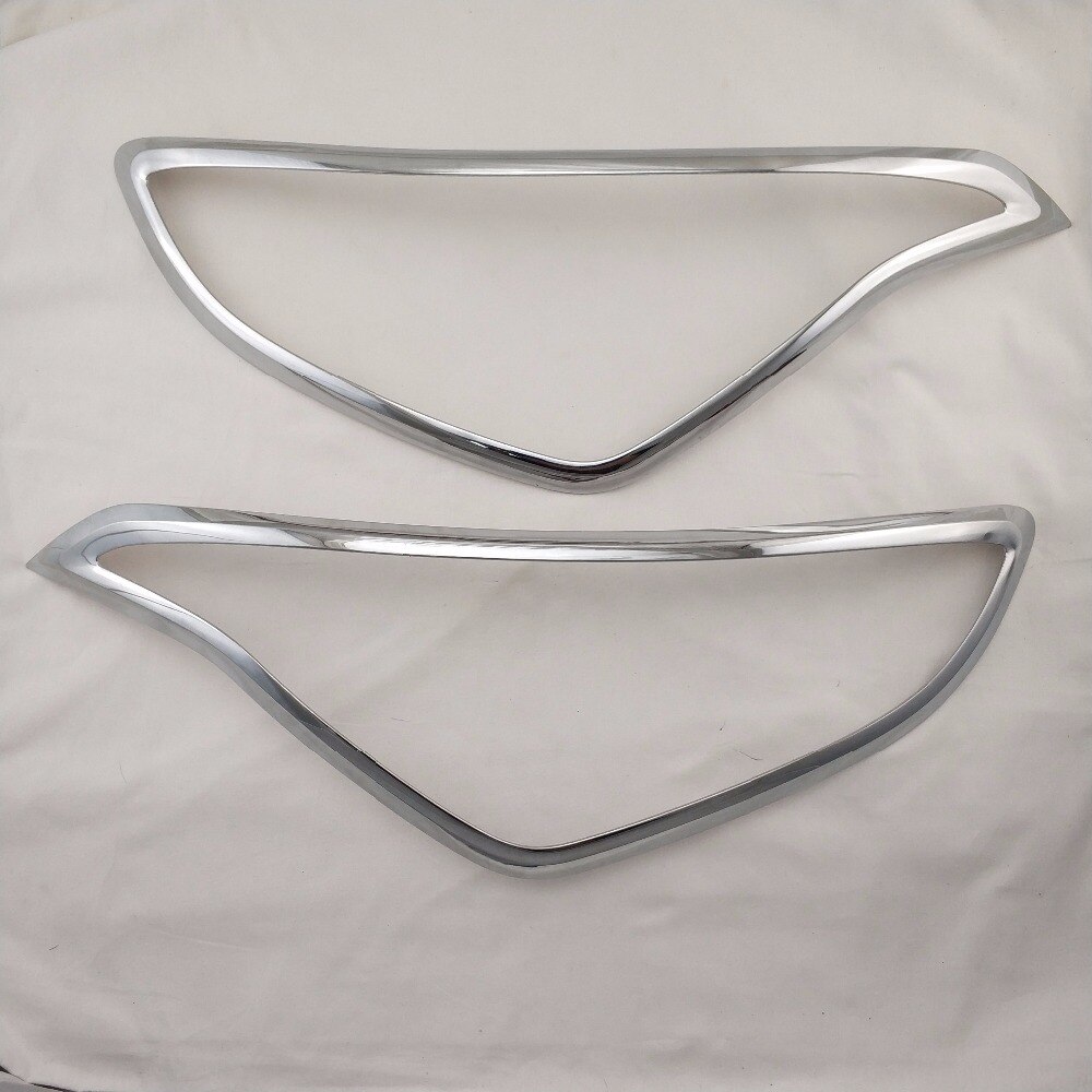 2 stuks ABS HEAD LAMP COVER Auto Chrome Strips Voor Hyundai Grote i10 Accessoires Koplampen Cover Trim