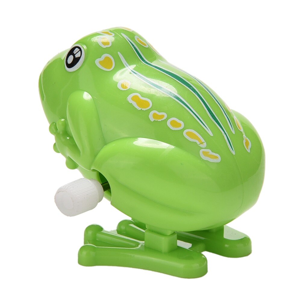 1 pcs cute Green Wind up Toy Plastic Jumping Outdoor Animal Classic Educational Frog Clockwork Toys