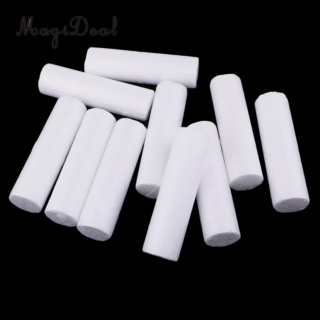 30x Blank White Cylinder Shape Styrofoam Foam Material for Art Craft DIY Christmas Ornament Model Making 120mm/90mm/63mm