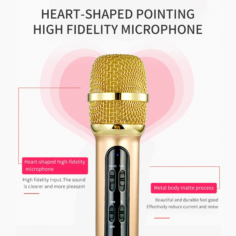 Leehur karaoke handhållen bärbar mikrofon sing recording live trådad mikrofon för dator iphone huawei xiaomi