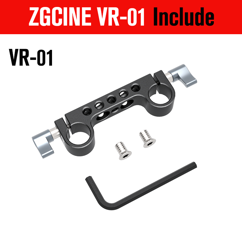 ZGCINE VR-01 VR-02 VR-05 V Mount Battery Plate W/ Rod Clamp standard V Lock battery plate adapter with automatic Lock protection: WHITE