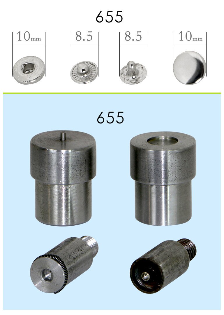 Manual Install Metal Fastener Snap Button Dies Mold Tools For Handmade Press Green Machines 655 633 831 Metal+ 20 Set Button