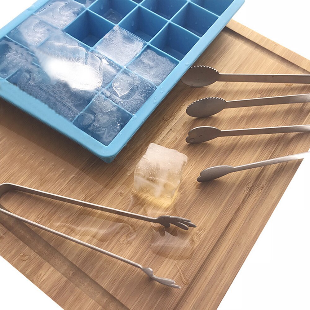 Pinzas de acero inoxidable para alimentos, pinzas gruesas para hielo de limón, Mini corazón/PALMA/forma ovalada, pinzas para cocina, pinzas para barbacoa, herramientas para ensalada