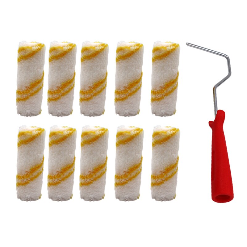 Muur Verf Roller Borstel Met Roller Covers Kit, 4Inch Muur Schilderen Roller Borstel Gereedschap Roller Kwast (11Pcs)