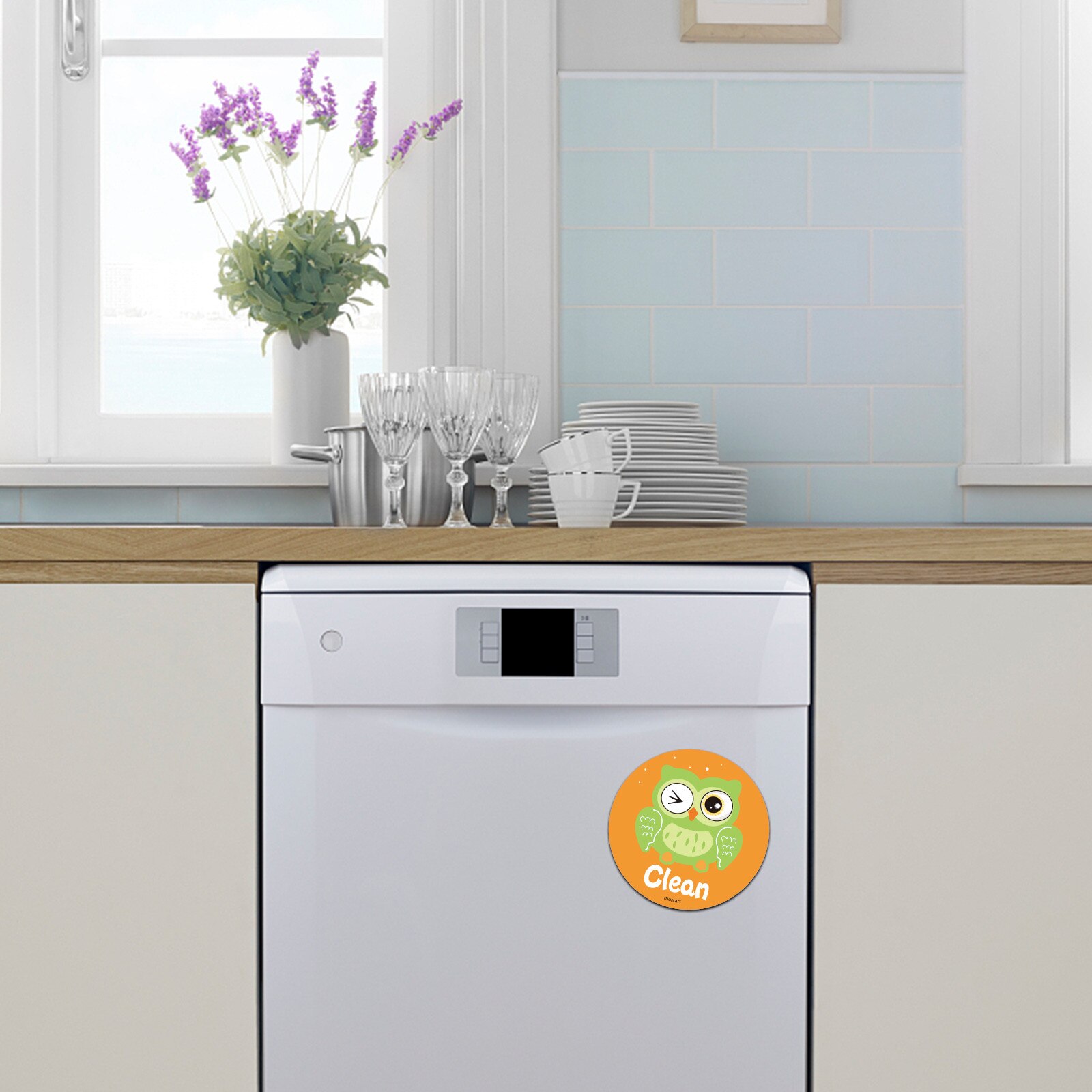 Dishwasher Magnetic Clean Dirty Sign Magnetic Sticker Resin+magnet Double Sided Sign Fridge Magnetic Dishwasher Indicator#g30