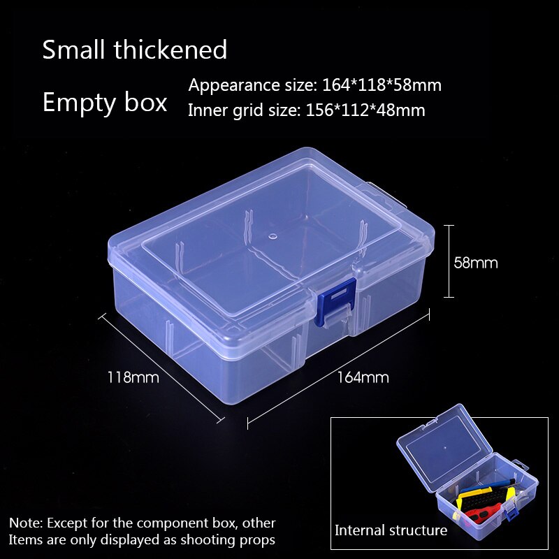 12 Sizes Plastic Storage Jewelry Box Compartment Adjustable Container for Beads earring box for jewelry rectangle Box Case: Empty box-small