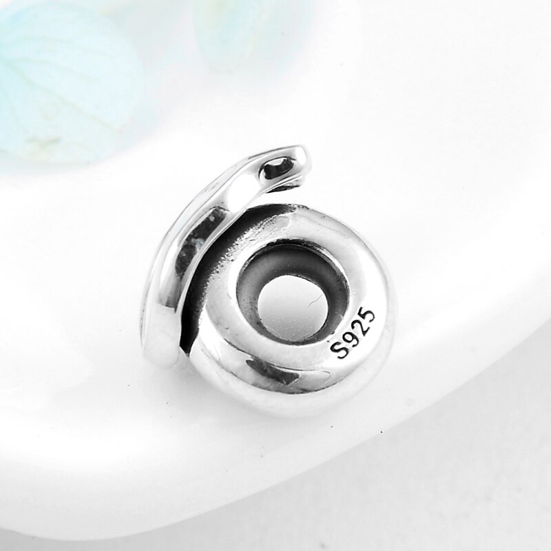 100% 925 perles d'espacement en argent sterling émaillé jaune en forme d'escargot actif, adaptées aux bracelets européens originaux, fabrication de bijoux