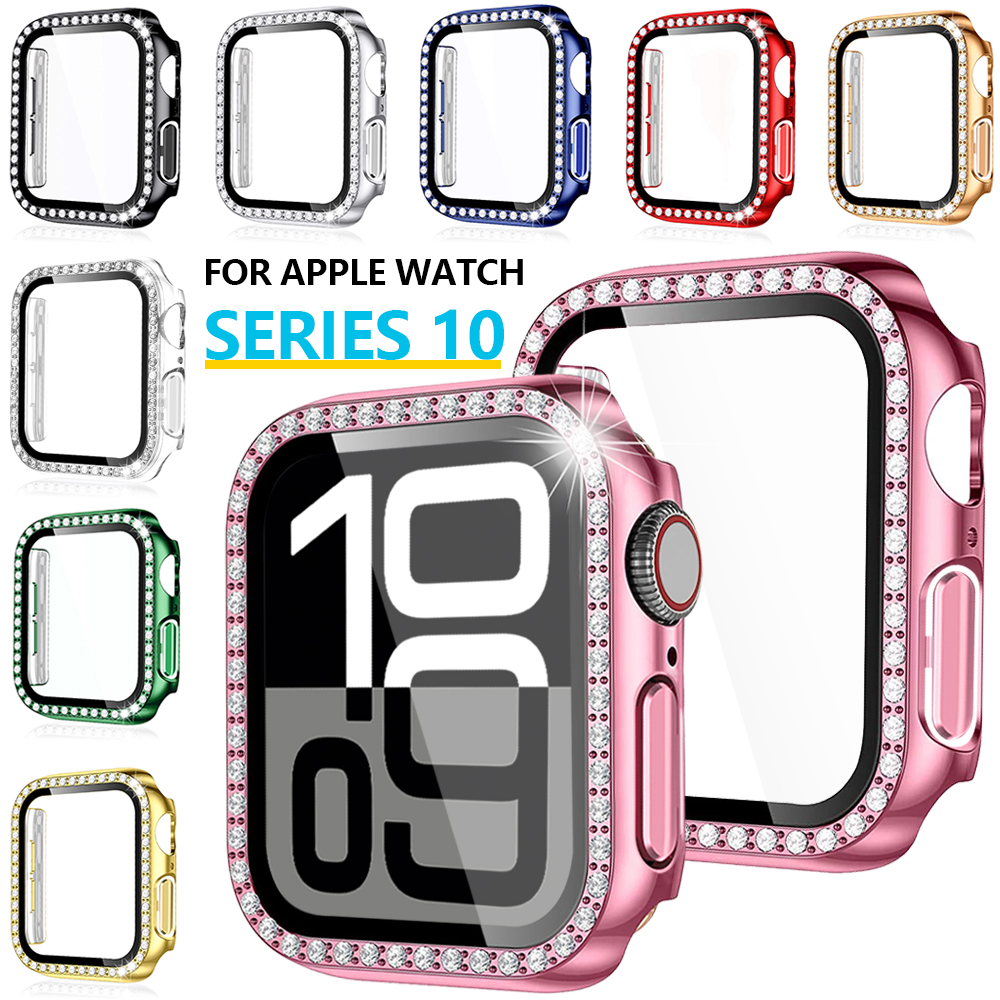Apple Watch 10 Series Single Row Diamond Case Full Cover Watch Protective Cover Iwatch Series 42MM 46MM Apple Watch Case