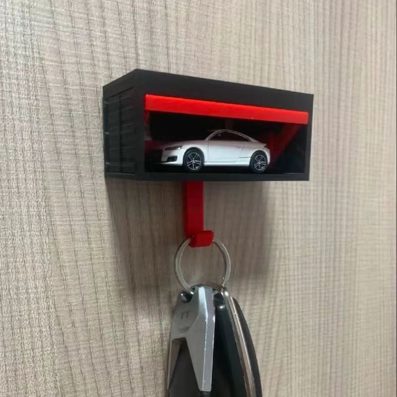 Divertido gancho para llaves de caja de garaje, colgante de la llave, abre la puerta de garaje, decoraciones divertidas para el coche, llavero para llaves de coche, llavero de garaje: Naranja
