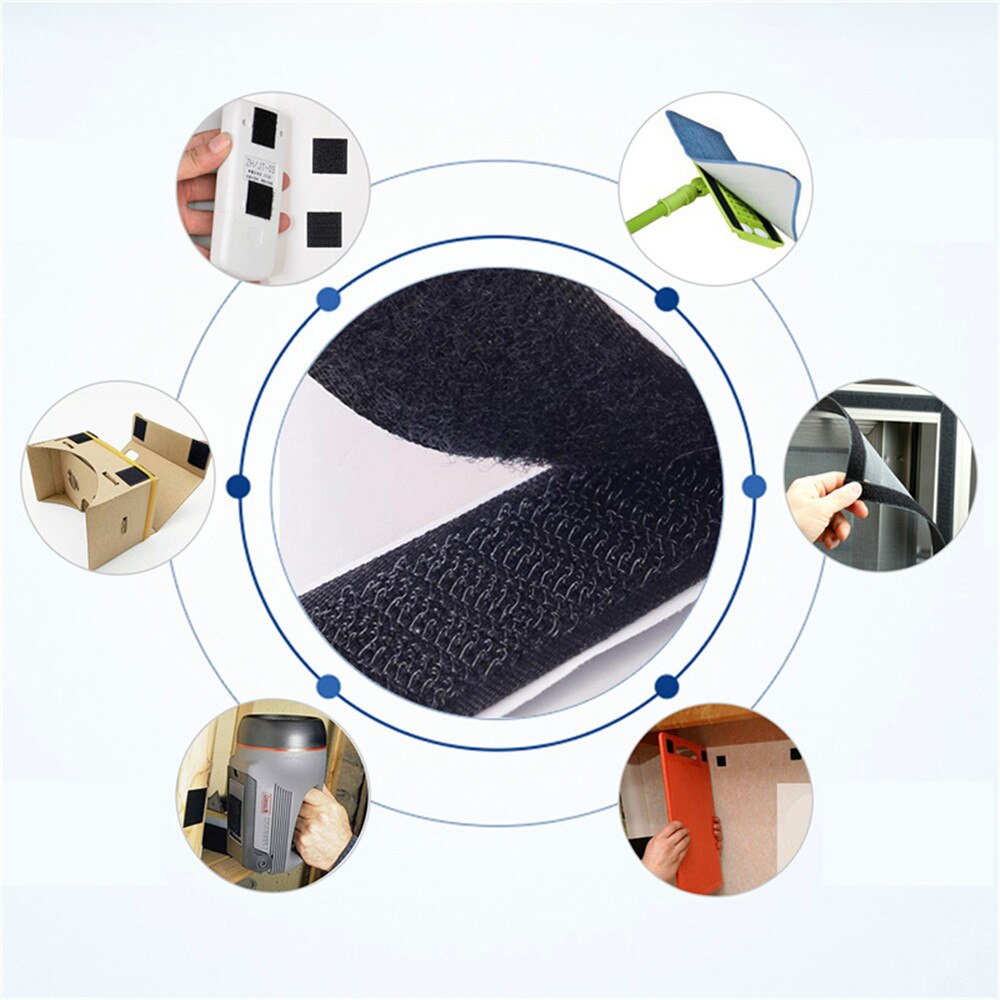 1m Self Adhesive Hook and Loop Tape Velcros Adhesive Sticker Velcros Nylon with Gue Fabric Tape for Sewing 16/20/25/30/50/100mm