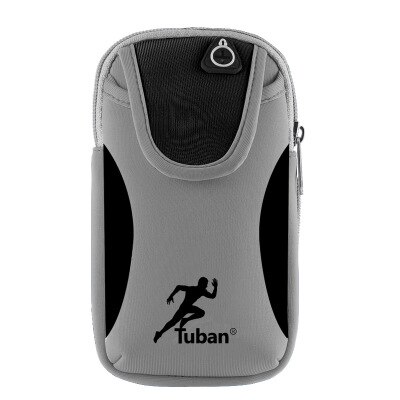 Running teléfono móvil deportes bolsa de brazo bolsas de gimnasio al aire libre masculino conjunto de brazo equipo de fitness bolsa de muñeca banda de brazo bolsa de deporte: Gray black