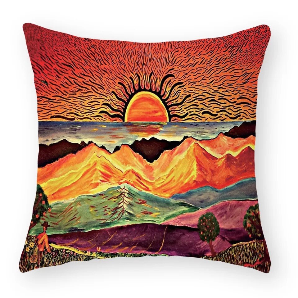 Landschaft Geometrie Serie Pfirsich Haut Samt Kissenbezug Mikro Faser Hause Dekoration Kissen Decke Abdeckung: Licht Grau