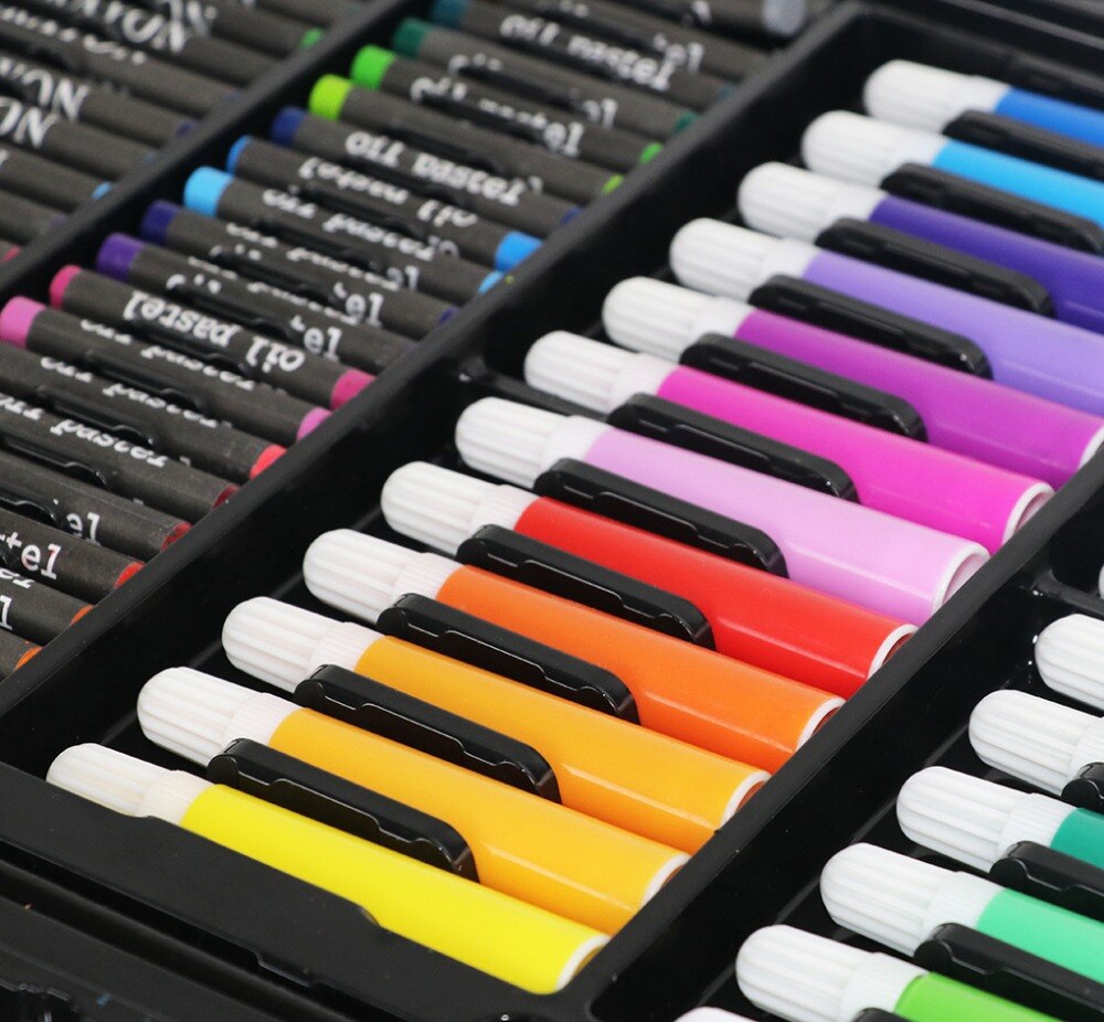 168Pcs Tekening Art Set School Schilderen Pen Marker Aquarel Borstel Voor Kids Box Art Supplies