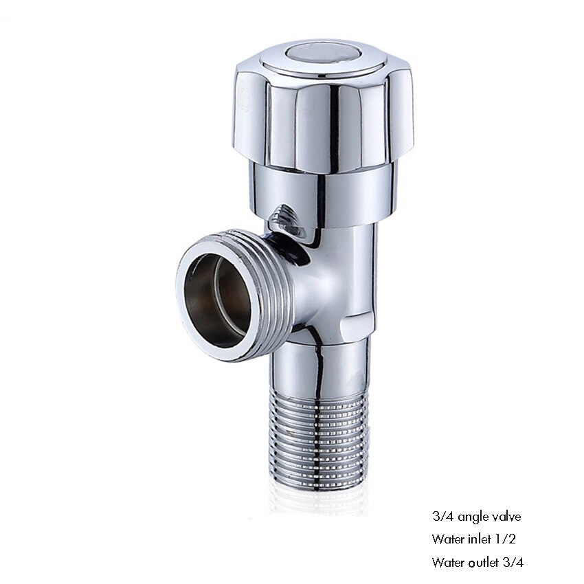 Brass Angle Stop Valve, Cold and Water Shut Off Vavle for Bathroom Kitchen, G1/2 Inlet, G3/8, G3/4 Outlet, Polished Chrome