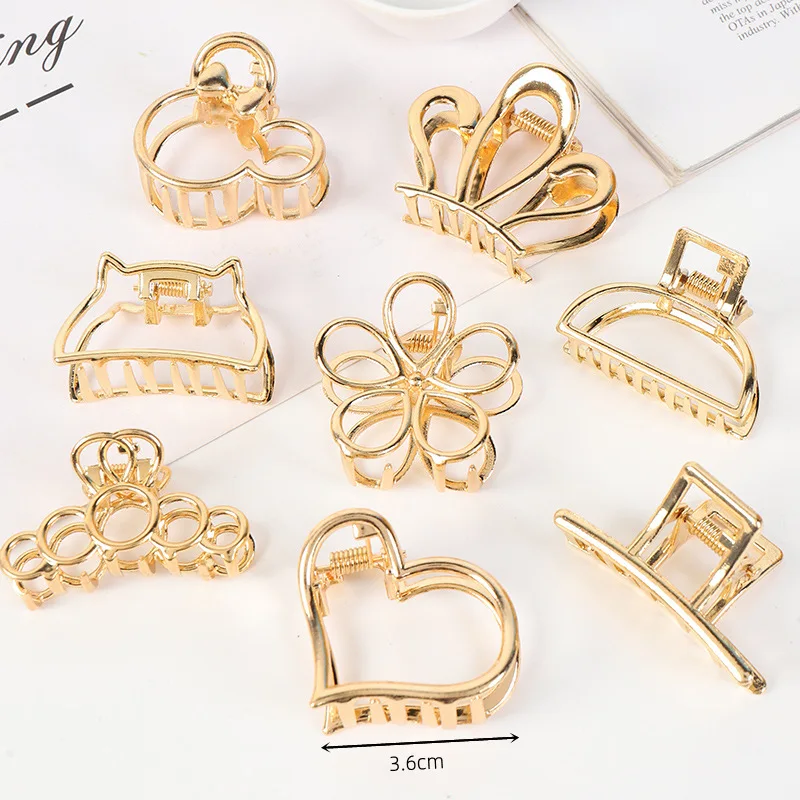 1 pieza de tocado de garra de pelo geométrico salvaje Simple a la para mujeres y niñas, pinza de pelo de Metal de cangrejo, accesorios de garra, tocado