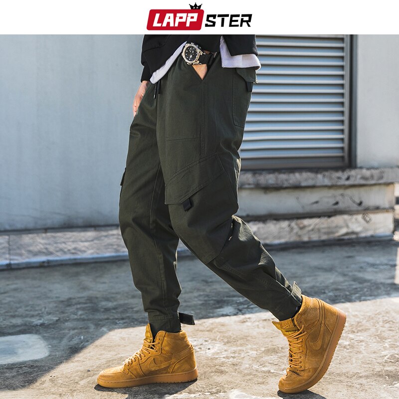Lappster mænd streetwear hip hop cargo bukser overalls herre sorte casual harajuku sweatpants mandlige farverige joggerbukser 3xl