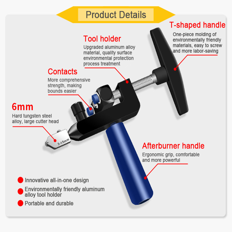 2 In 1 Manual Tile Cutter for Cutting Ceramic Tiles Glass Tile Opener Construction Tool High-strength Ceramic Cutting Tile Set