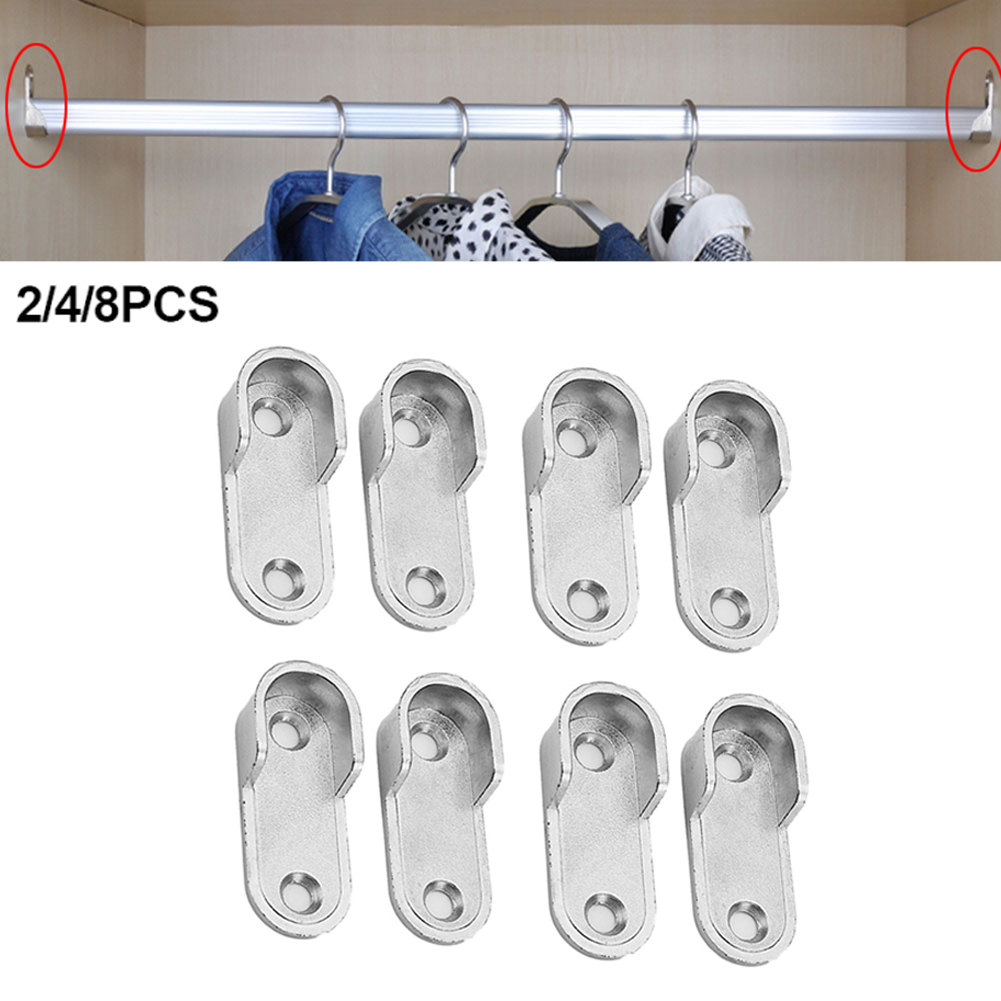 2/4/8 STUKS Garderobe Kleding Buis Ondersteuning Kast Staaf Paal Eindbeugel Verdikking Houder Kast Hardware Meubelaccessoires