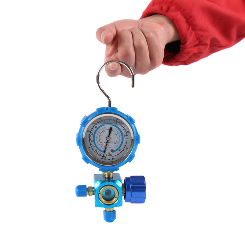 Refrigerant Manifold Gauge Manometer Valves Pressures Gauge Air Conditioner Tool R410a LKS99