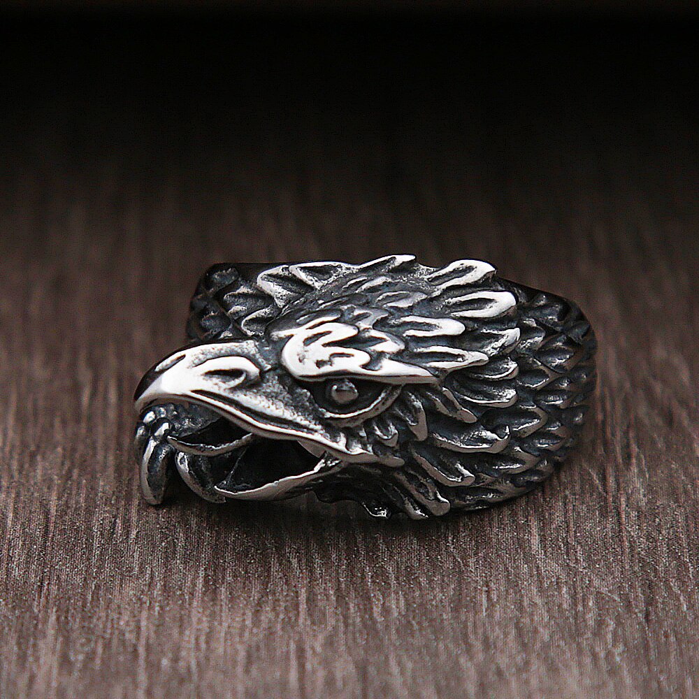Bague Odin Raven de mythologie nordique pour hommes, Vintage, en acier inoxydable 316L, Viking, motard, anneau de corbeau, bijoux ,