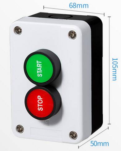 Start stop zelfsluitende waterdichte schakelaar noodstop industriële houvast control box Met pijl symbool: 2 start stop