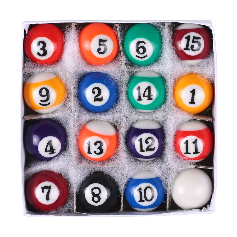 25MM / 38MM Children Billiards Table Balls Set Resin Small Pool Cue Balls Full Set