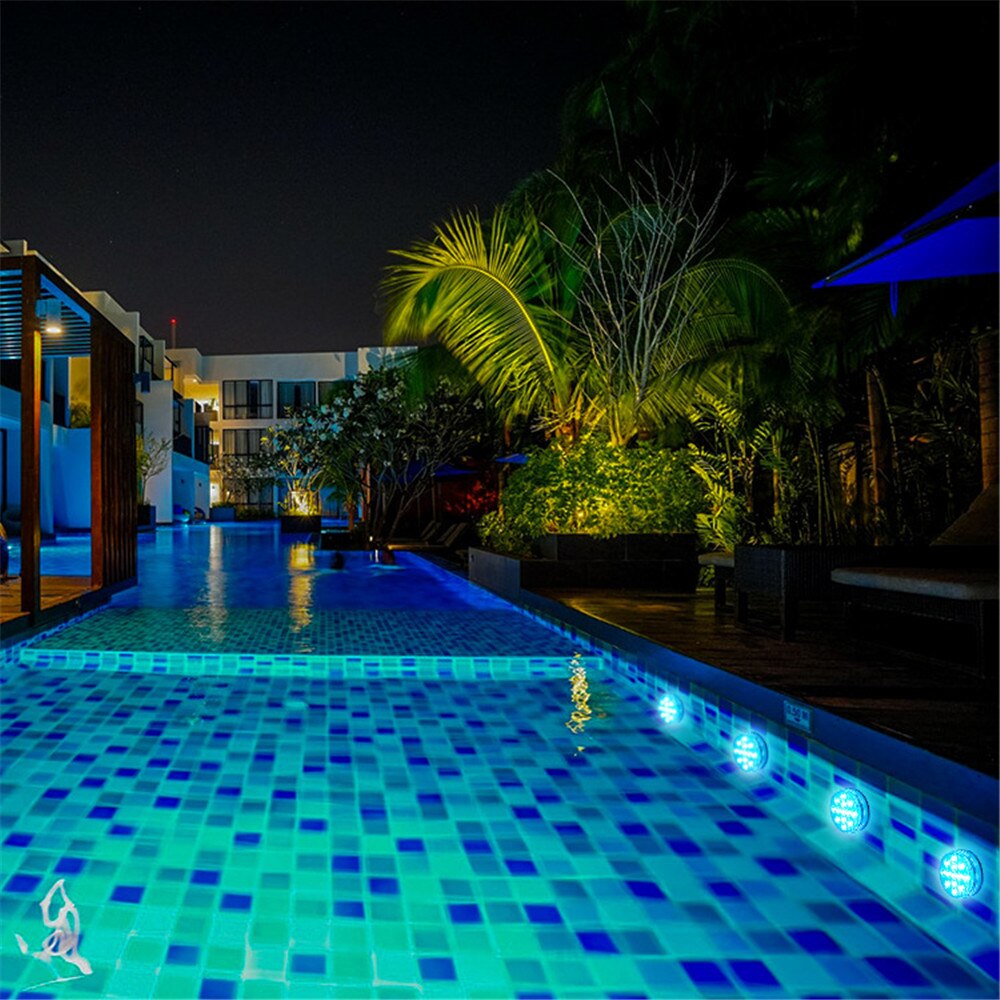 mise à niveau Aimant RVB Lumière Submersible IP68 13LEDs Sous-Marine Lampe De Nuit Extérieure Vase Bol Étang Piscine Décoration Lampe