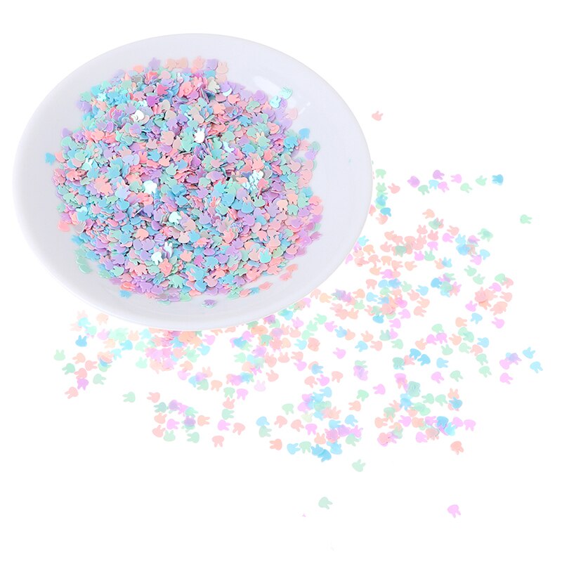 1 bag Ultrathin 4mm Rabbit Shape Glitter Sequins for Craft PET Sequins for Nails Arts Manicure/wedding Christmas Decor Confetti