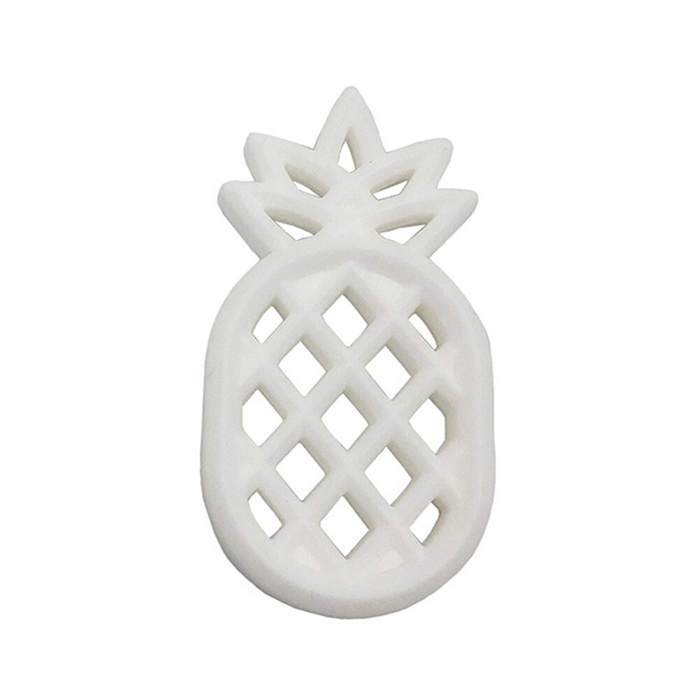 Child DIY Pacifier Pineapple Silicone Teether Bite Resistance Baby Teething Toys Safety Molar: WHITE