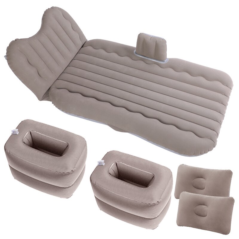 Bymaocar Car inflatable bed Multifunctional travel bed 900*1350(mm) car mattress PVC+ flocking car bed car accessories: Grey