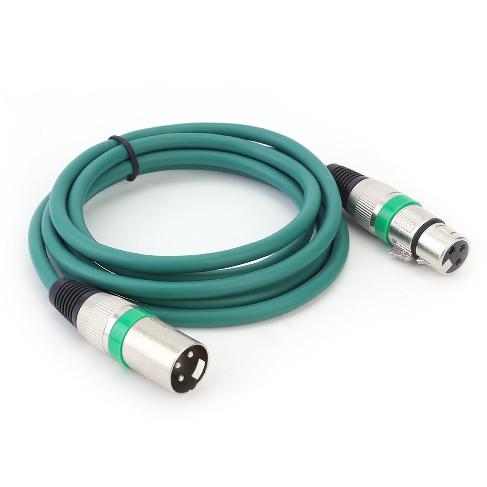 Zink-legierung stecker Bunte 5,9 ft DMX Bühne DJ Kabel XLR 3Pin Männlichen zu Weiblichen Stecker Draht verbindung von audio ausrüstung: green