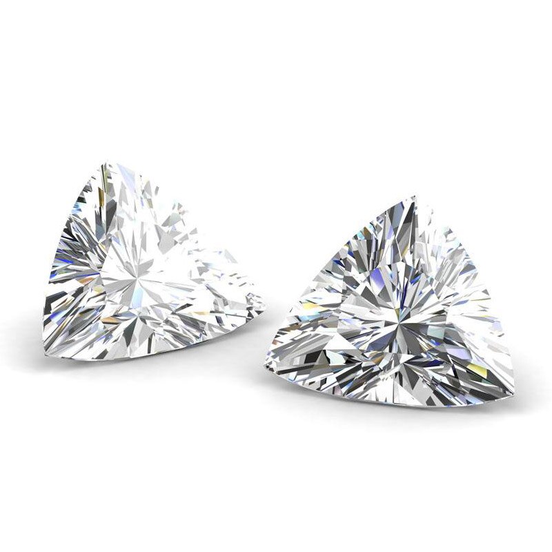 1 pieza 3*3mm triangular corte piedra blanca de moissanita 0,1 Quilate