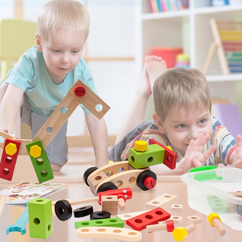 Kinderschroefmontage baby hands-on multifunctionele reparatie moer combinatie demontage gereedschapskist educatief jongens speelgoed