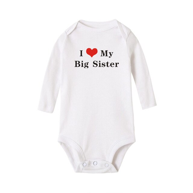 IK Hou Mijn Grote Zus Grote Broer Grappige Baby Bodysuit Katoen Lange Mouwen Body Baby Meisje Onesie Baby Baby Boy jumpsuit Kleding: big sister / 3M